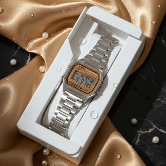 Vintage A159WA-N1 Gold Face Digital Watch