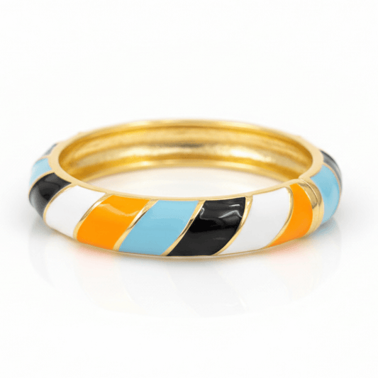 Colorful Enamel Gold Filled Chunky Hand Cuff