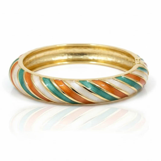 Vintage Enamel Hinged Bangle